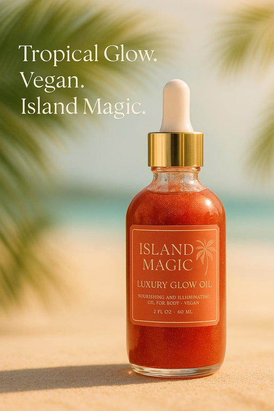 Island Magic Luxe Glow Oil-4oz-Tropical Vegan Radiance in a Bottle.