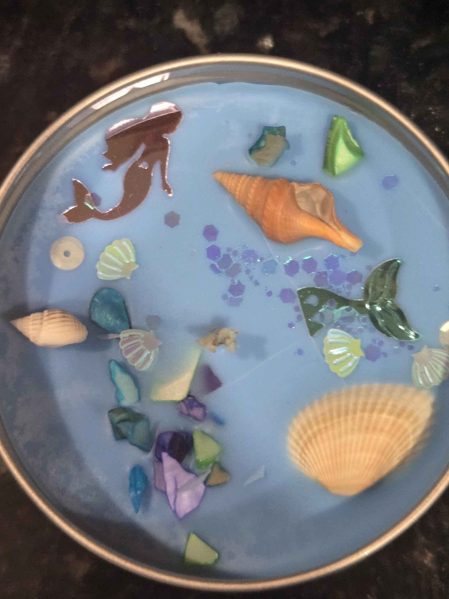 Water Goddess Candle – 8 oz Soy Wax | White Tea & Ginger | Mermaid Candle | Ocean Candle | Island Magic | Seashell Candle | Gift for Her