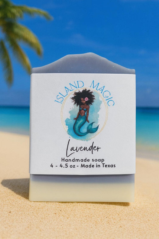 Island Magic Lavender Soap – Handmade Luxury Bar with Shea Butter, Olive Oil & Coconut Oil – Natural Rose Clay Soap – Gift for Her