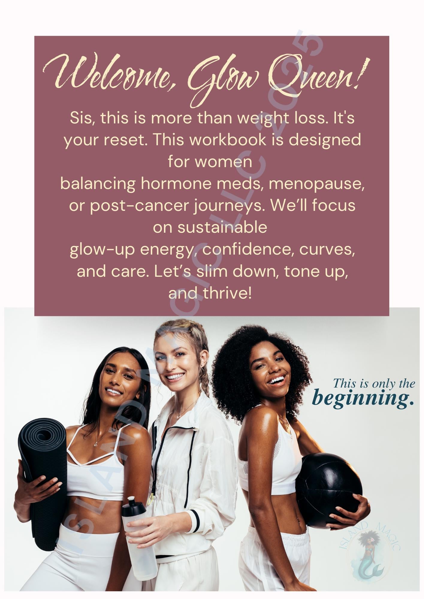 30-Day Glow-Up and Weight Loss Workbook - Hormone-Friendly Wellness Reset, Self-Care Ebook & Digital Planner - Instant Download PDF