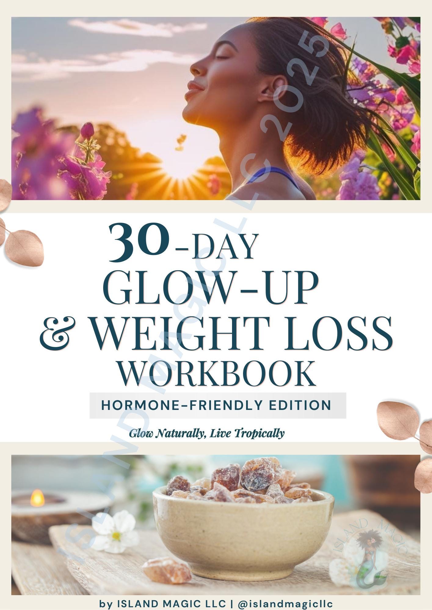 30-Day Glow-Up and Weight Loss Workbook - Hormone-Friendly Wellness Reset, Self-Care Ebook & Digital Planner - Instant Download PDF