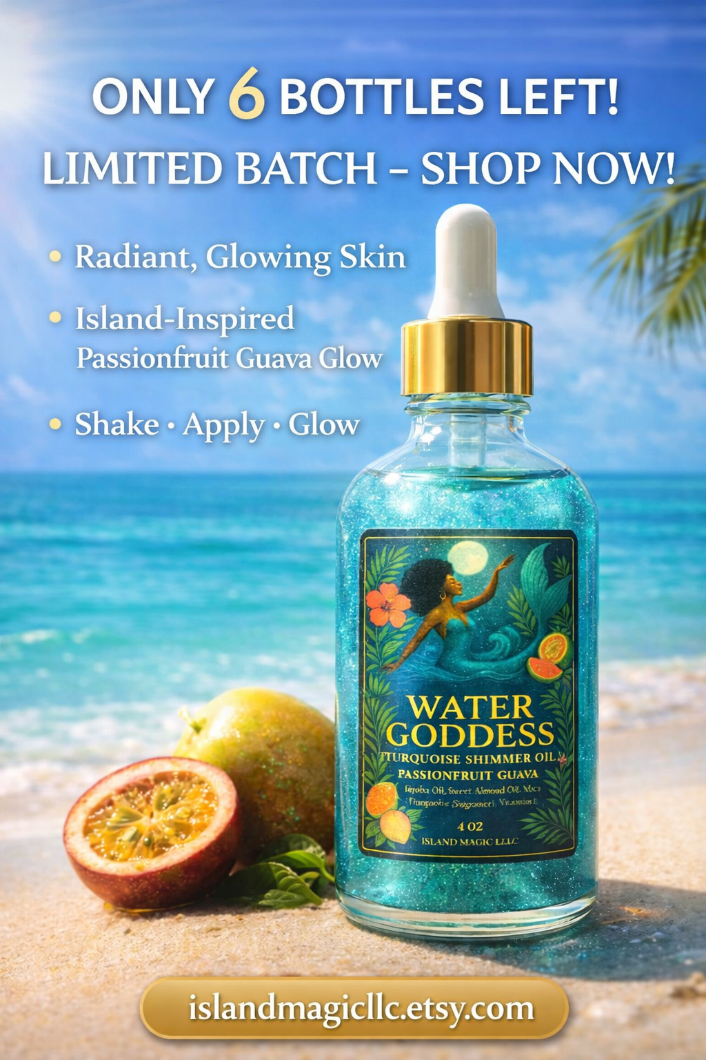✨ Water Goddess Body Oil | Passionfruit Guava & Turquoise Shimmer