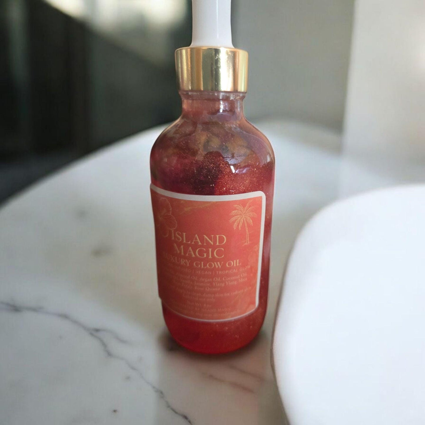 Island Magic Luxe Glow Oil-4oz-Tropical Vegan Radiance in a Bottle.