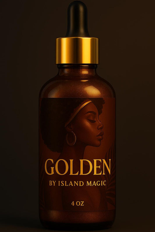Golden by Island Magic -Bronze Glow Oil | Coconut Vanilla Shimmer Body Oil | Sun-Kissed Skin Elixir 4oz