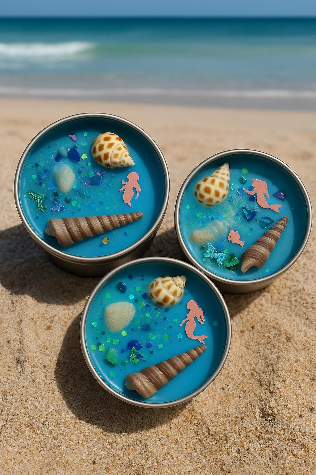 Water Goddess Candle – 8 oz Soy Wax | White Tea & Ginger | Mermaid Candle | Ocean Candle | Island Magic | Seashell Candle | Gift for Her