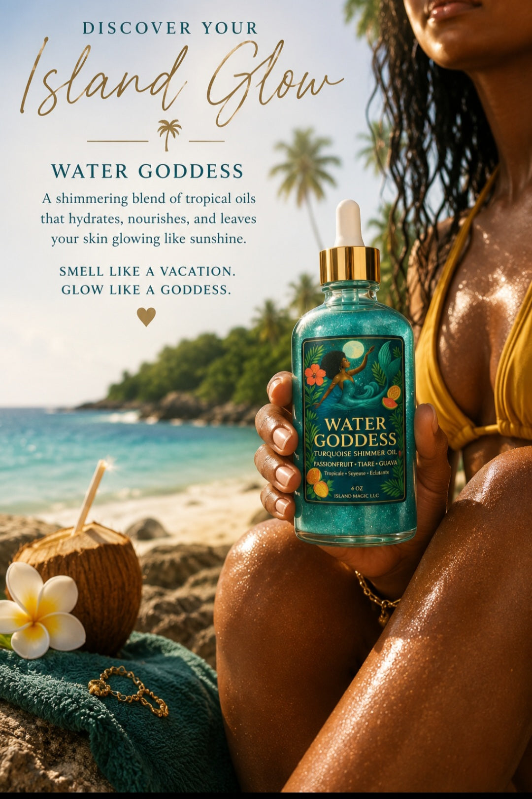 ✨ Water Goddess Body Oil | Passionfruit Guava & Turquoise Shimmer